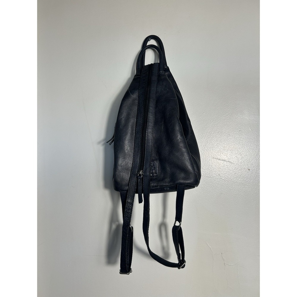 Free People Black Leather Backpack Satchel - Picture 8 of 16